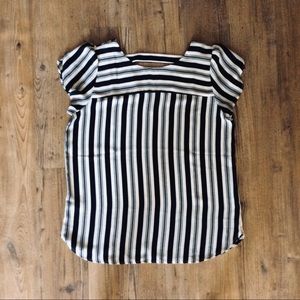 LOFT Striped Bar-Back Blouse (S) - NWOT